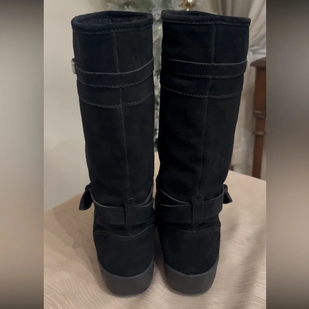 Coach Tallulah model Black Suede Women's Winter Boots - Picture 2 of 9